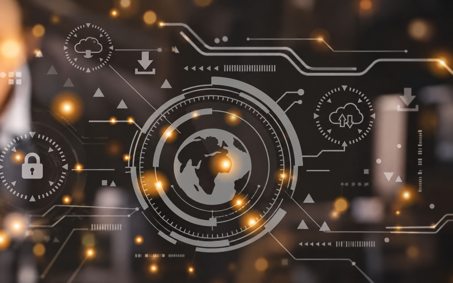 Abstract illustration of AI models and digital networks